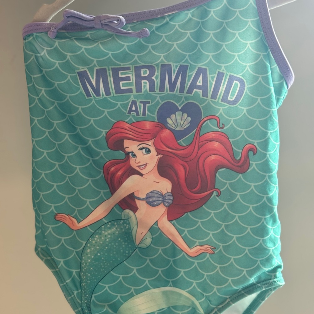 Disney Ariel Kids One-Piece Swimsuit - Aqua & Purple 4/5